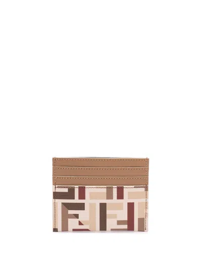 Fendi `baguette` Card Case In Brown