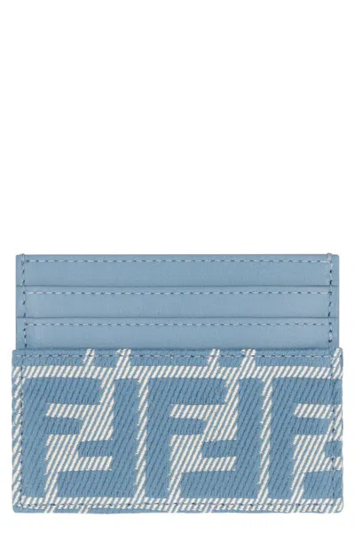 Fendi Baguette Card Holder In Blue