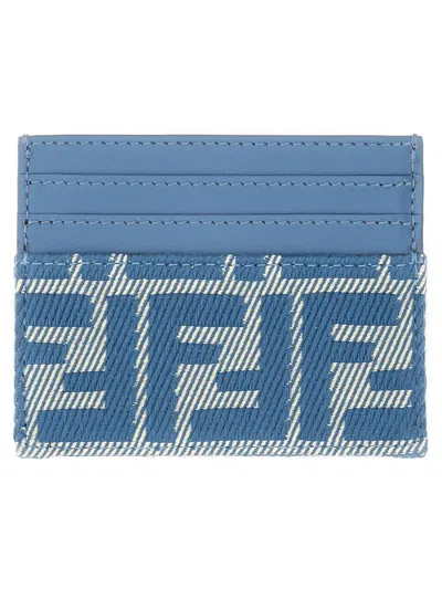 Fendi Baguette Card Holder In Blue