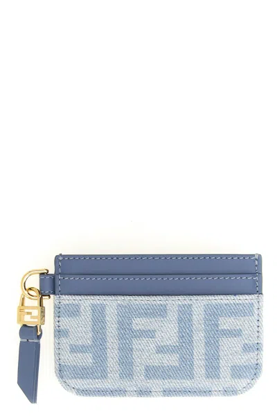 Fendi 'baguette' Card Holder In Blue