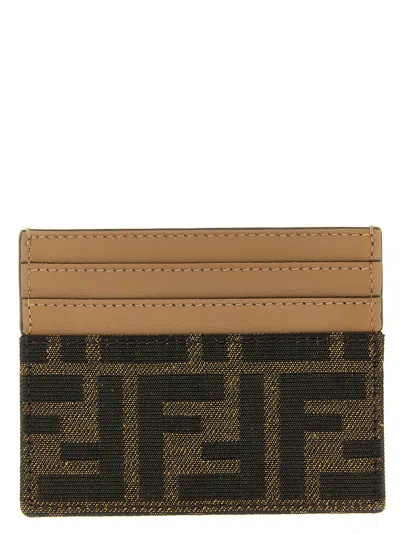 Fendi Baguette Card Holder In Brown