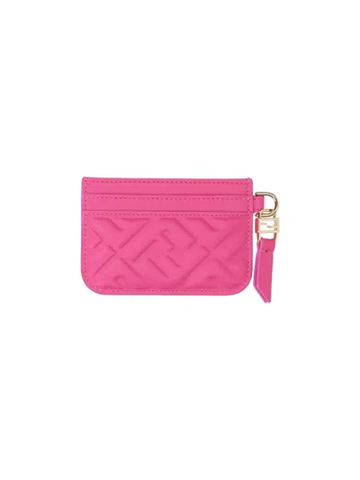 Fendi "baguette" Card Holder In Pink