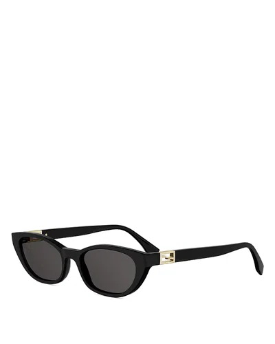 Fendi Baguette Cat Eye Sunglasses, 54mm In Black