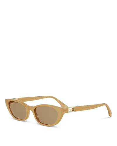 Fendi Baguette Cat Eye Sunglasses, 54mm In Brown