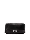 Fendi Women Baguette Large Leather Shoulder Bag In Black