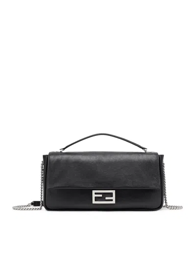 Fendi Baguette Chain Large In Black Puvibr