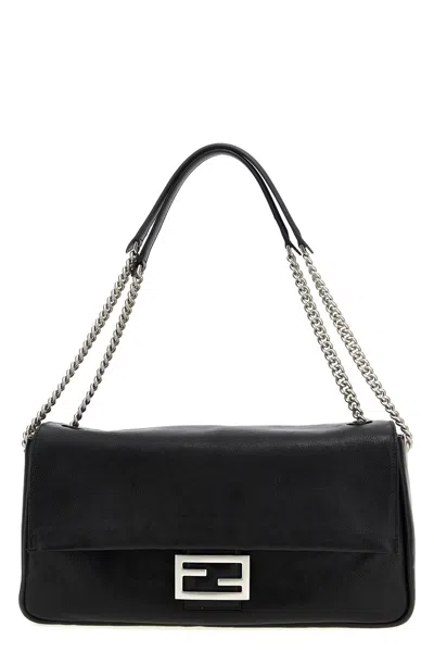 Fendi 'baguette Chain Large' Shoulder Bag In Black