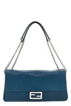 Fendi Baguette Chain Large Shoulder Bags Blue