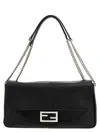 Fendi Baguette Chain Large Shoulder Bag In Black