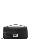 Fendi Baguette Chain Large Shoulder Bag In Nero+puvibr