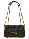 Fendi Baguette Chain Midi Shoulder Bag In Brown
