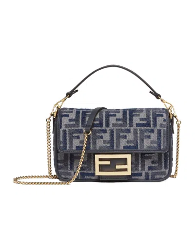 Fendi Baguette Chain Shoulder Bag In Black