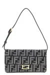 Fendi Women Wallet On Chain Tessuto Ff In Gray