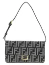 Fendi Women Wallet On Chain Tessuto Ff In Gray
