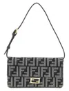 Fendi Women Wallet On Chain Tessuto Ff In Gray