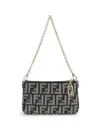 Fendi Women Baguette Clutch Bag In Gray