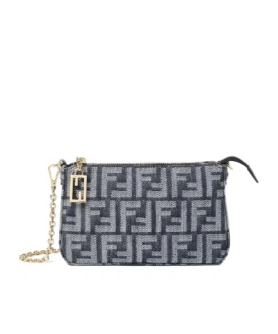Fendi Baguette Clutch In Blue