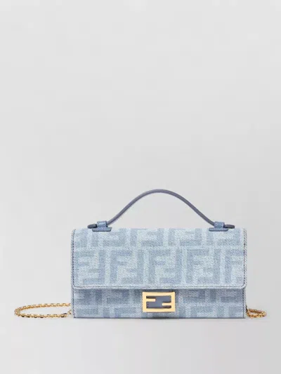 Fendi Baguette Continental Chain Shoulder Clutch Bag