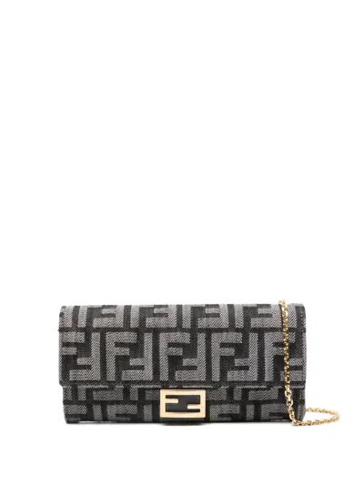 Fendi Baguette Continental Cross Body Bag In Blue