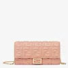 Fendi Chain Strap Shoulder Baguette In Pink