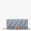 Fendi Multicolour Cotton Polyester Wallets In Blue