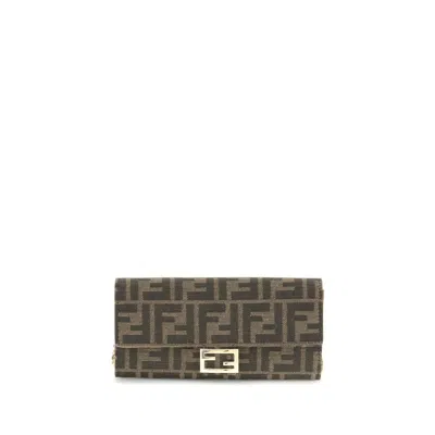 Fendi Baguette Continental Wallet In Brown