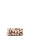 Fendi `baguette` Continental Wallet With Chain In Brown