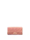 Fendi Chain Strap Wallet Gold-tone Hardware In Pink