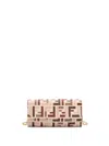 Fendi `baguette` Continental Wallet With Chain In Brown