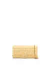 Fendi `baguette` Continental Wallet With Chain In Yellow