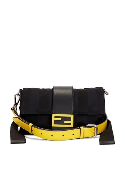 Pre-owned Fendi Baguette Convertible Belt Bag In Black