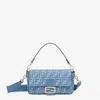 Fendi Jacquard Ff Baguette In Blue