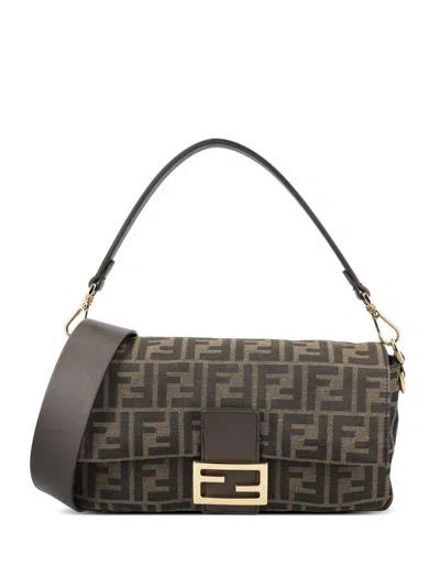 Fendi Baguette Crossbody Bag In Brown