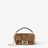 Fendi Baguette Mini Printed Cavallino Calfskin Bag In Brown