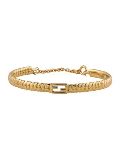 Pre-owned Fendi Baguette Cuff Bracelet, 6.5" In Multi