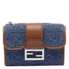 Fendi Baguette Double Crossbody Bag In Blue