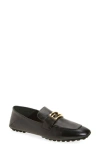 Fendi Baguette Folded Heel Leather Loafer In Black