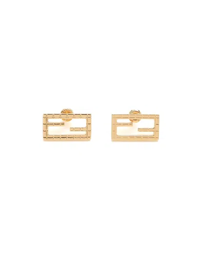 Fendi Baguette Earrings In Gold