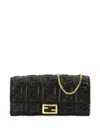 Fendi Ff Motif Baguette Continental Chain-linked Wallet In Black