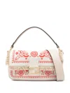 Fendi Baguette Embroidered Fringed Tote Bag In Neutral