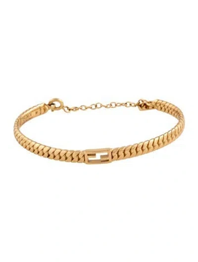 Pre-owned Fendi Baguette 'ff' Bracelet, 7" In Multicolor