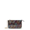 Fendi Multicolour Glazed Ff Fabric Baguette Pouch With Chain