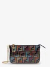 Fendi Women Baguette Ff Fabric Clutch Bag In Multi