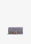 Fendi Baguette Ff Jacquard  Chain Clutch