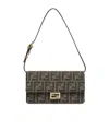 Fendi Baguette Ff Jacquard Chain-linked Wallet In Black