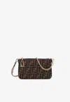 Fendi Shoulder Bags With Chain Strap And Gold-tone Hardware In Black