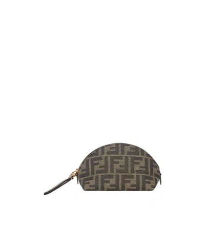 Fendi Baguette Ff Jacquard Small Toiletry Case In Black