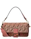 Fendi Medium Baguette Ff-pattern Shoulder Bag In Pink