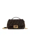 Fendi Baguette Ff Motif Shoulder Bag In Brown