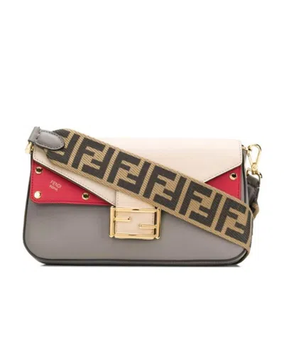 Fend Baguette 27 Bag With FF Motif Burgundy Leather Ghw main image 1